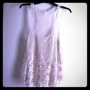 Crocheted Tank Top- Beige